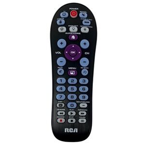 RCA RCR414BHE Universal Remote Control Backlit 4-Device TV Stream DVD Black